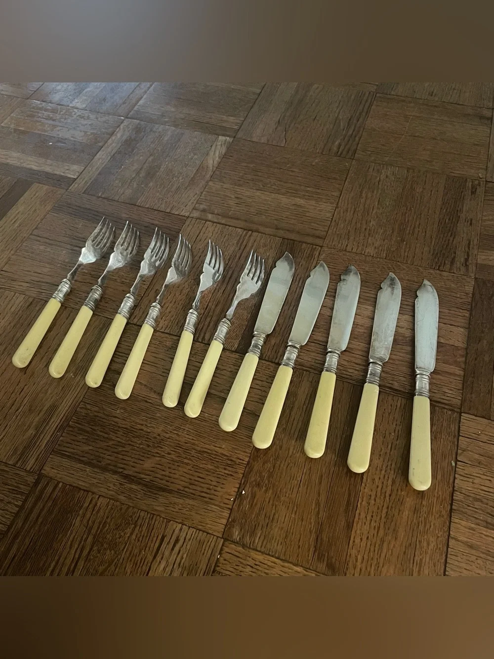 Antique Victorian R.F. Mosley Sheffield Silverplate Fish Set 11pc